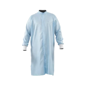 Reinraum-Kittel Alsico Alsistrong, hellblau, Frontansicht