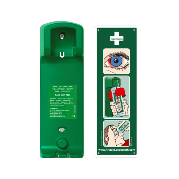 Wandhalterung für Cederroth Eye Wash Augendusche mit Tafel