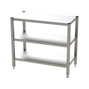 Reinraum-Edelstahlregal RR3GL, 3 glatte Böden