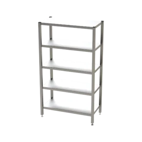 Reinraum-Edelstahlregal RR5GL, 5 glatte Böden