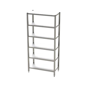 Reinraum-Edelstahlregal RR6GL, 6 glatte Böden