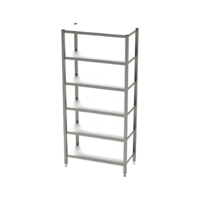 Reinraum-Edelstahlregal RR6GL, 6 glatte Böden