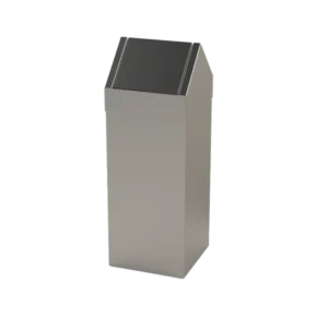 Reinraum-Mülleimer aus Edelstahl mit Schwingdeckel