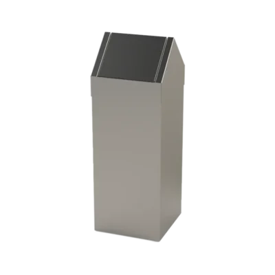 Reinraum-Mülleimer aus Edelstahl mit Schwingdeckel