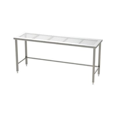 Reinraumtisch RT1GEL Edelstahl, gelochte Arbeitsplatte