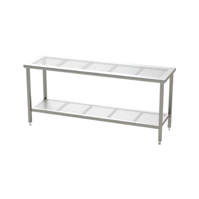 Reinraumtisch RT2GEL Edelstahl, gelocht